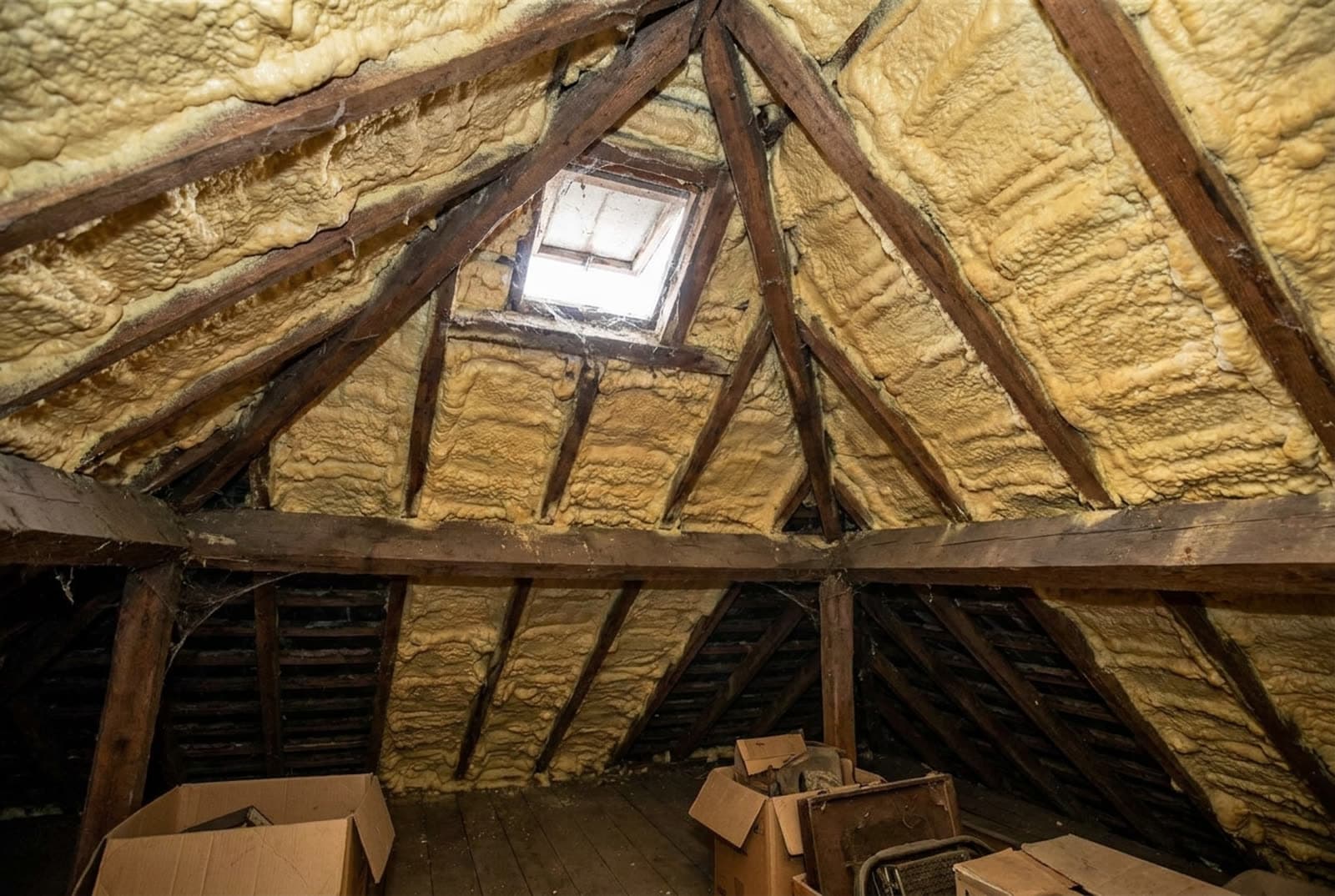 Example of spray foam insulation defects in a rented home