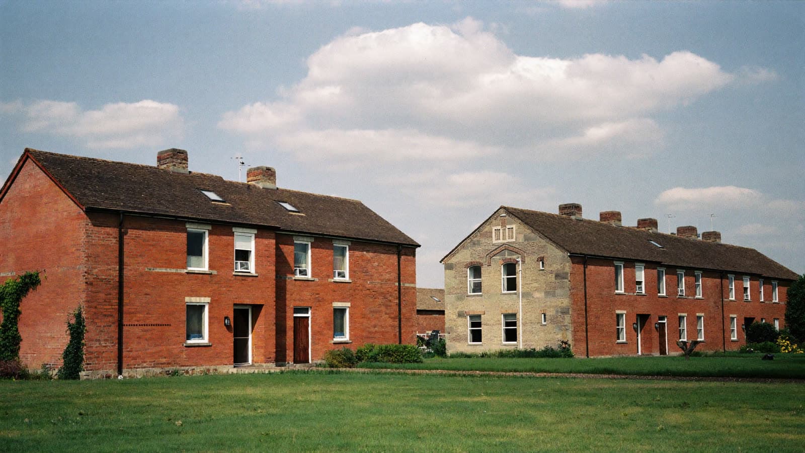 British social-housing houses on a green estate