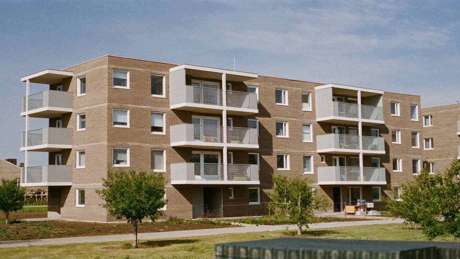 A British housing-association apartment block