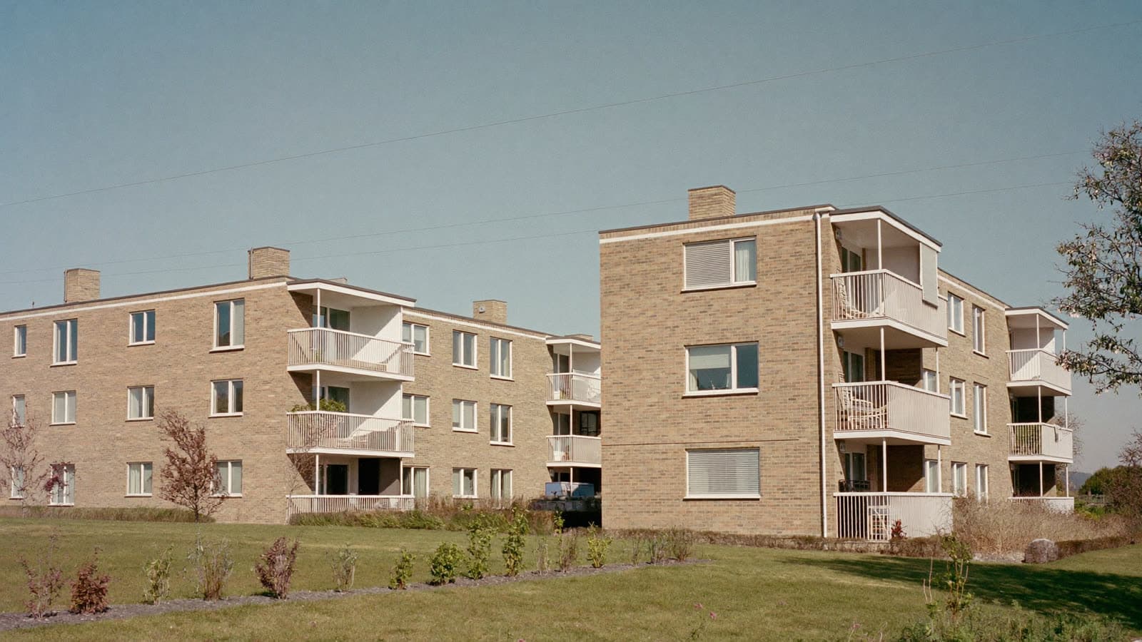 A British housing-association low-rise flats block